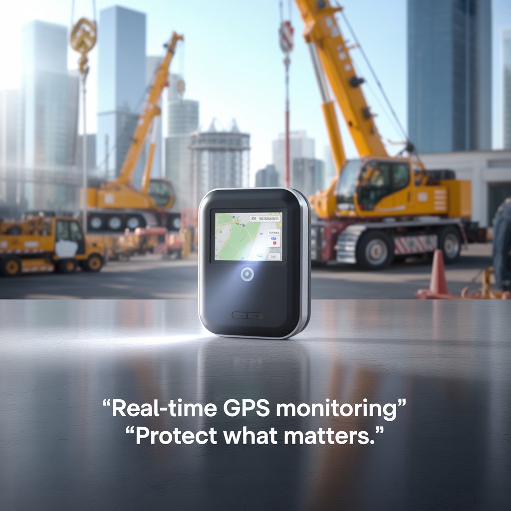 Construction site with active asset GPS status overlay